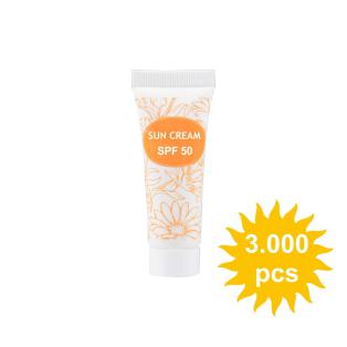 Sun cream tube spf 50 with all around printing for direct marketing activities